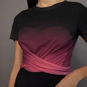 NEW Carbon 38 Ombre Cap Sleeve Wrap Tee